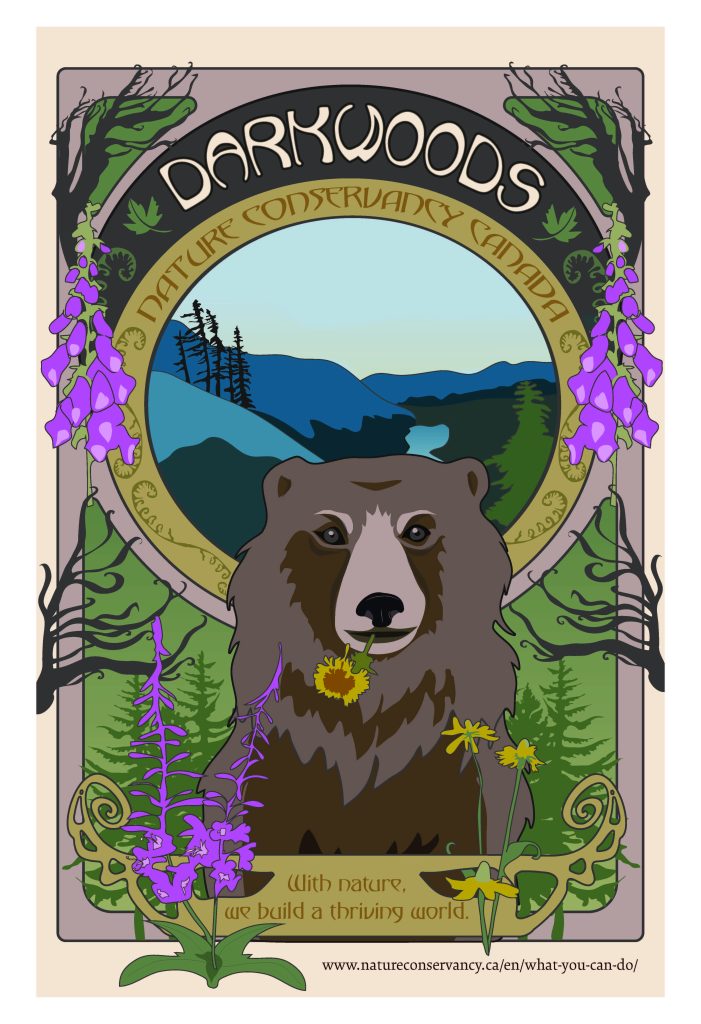 Student: Cat G., Designer: Alphonse Mucha, Cause: Climate Change (Fall 2022)
